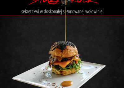 blues rock burger w restauracji Beef&Rock w Karpaczu